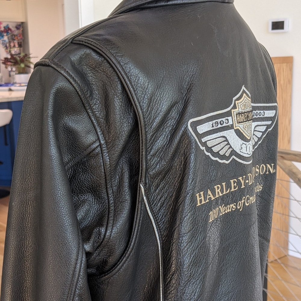 Rare Harley Davidson 100 Year Anniversary Leather Jacket - Picture 5 of 9
